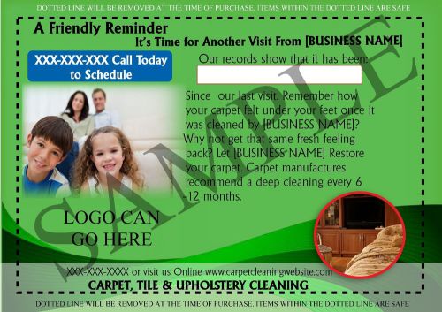 Carpet Cleaning Marketing Postcards ~ Reminder Postcards