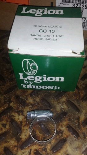 Tridon legion hose clamps 10 pcs. size #10  600-010 / cc-10  9/16&#034; to 1-1/16&#034; for sale