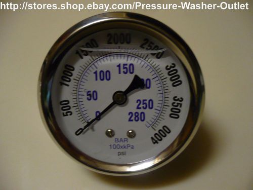 0-4000 psi liquid filled pressure gauge pic brand 1/4npt rear mount 2 1/2 face for sale