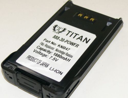 Kenwood knb47li, 7.5v,1800mah, li-ion battery by titan. 18 month warranty for sale