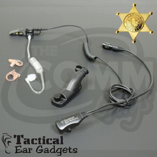 Hawk police lapel microphone earpiece with tube motorola xpr6380 xpr6350 xpr6550 for sale