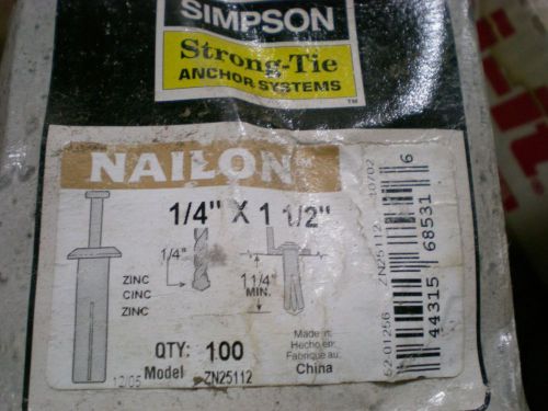 1/4 X 1-1/2 Nail in anchor (100pcs) zinc