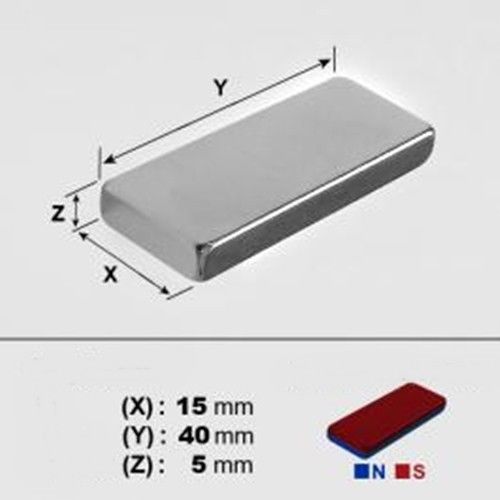 Neodymium Magnets BLOCK 40x15x5 mm , N48 Grade x  1 pieces