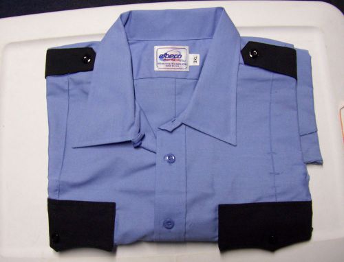 Elbeco paragon plus blue with black epaulets uniform shirt short sleeve size 3xl for sale