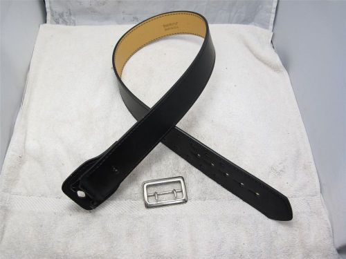 K59 size 36&#034; chromed buckle g&amp;g plain black sam browne 2.25&#034; police duty belt for sale