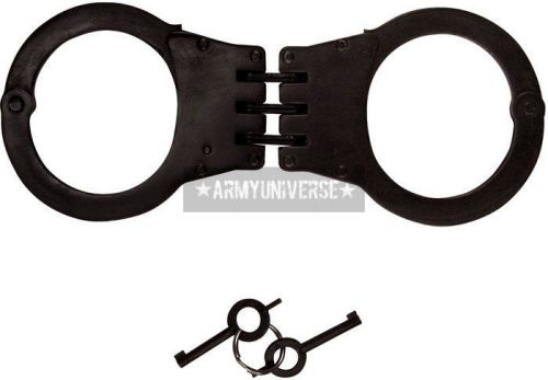Black Deluxe Hinged Law Enforcement Handcuffs