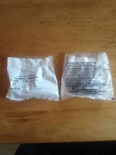 Lot of 2 fluidyne ansonia a200 r15 63c 3/8&#034; fip inlet angle vavle for sale