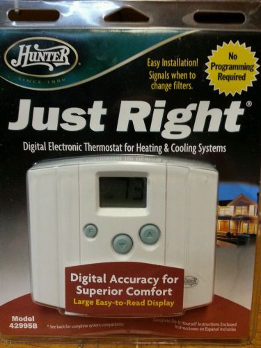 DIGITAL ELECTRONIC THERMOSTAT  HEATING AND COOLING JUST RIGHT BY HUNTER NEW!