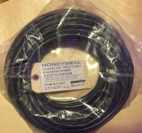Honeywell 50ft Tray Cable 14AWG 4/C  Black 10703908 New