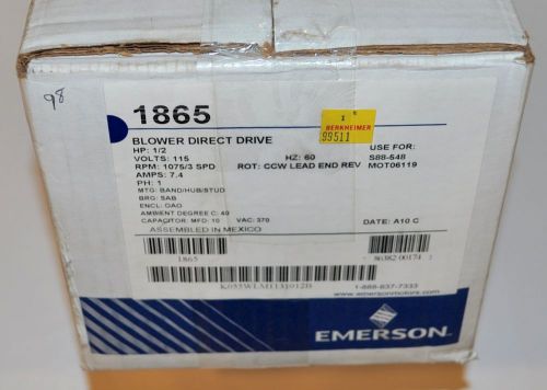 Emerson - 1865 - Blower Direct Drive Motor -  1/2  HP - NEW