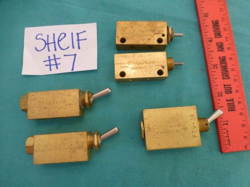 Lot of5 misc  clippard pneumatic toggle switch valve button control panel mount for sale