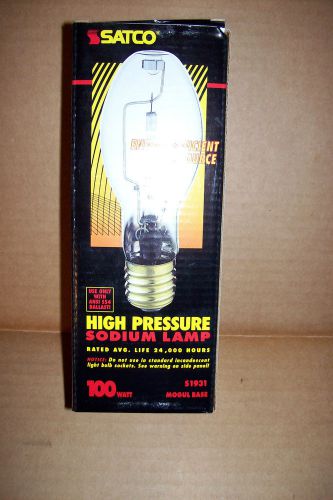 Satco high pressure sodium lamp s1931 100 watt mogul base lu100 / mog bulb for sale