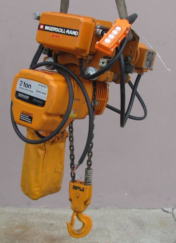 Ingersoll rand le series 2 ton electric hoist and trolley for sale