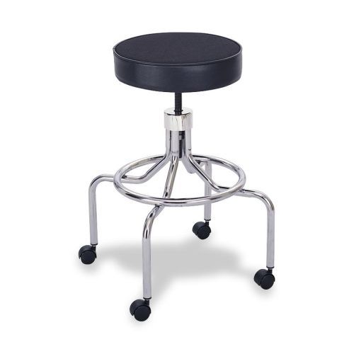 Safco 3433bl screw lift stool high base 25inx25inx25in-33in chrome base bk for sale