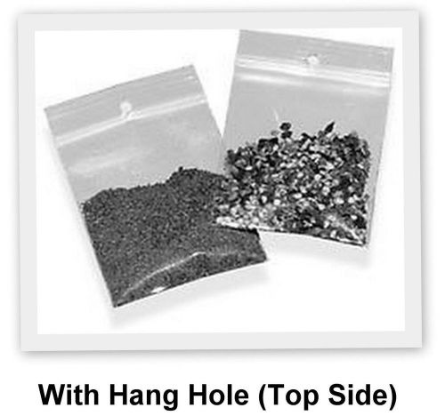 8x10  4 Mil Zip Lock Bags Clear with Top Side Hang Hole (Qty 600)