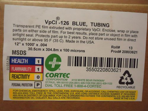 (NEW) Cortec 20803621 12&#034; x 1000&#039; 4 mil VpCI-126 Rust Protectant Tubing Roll