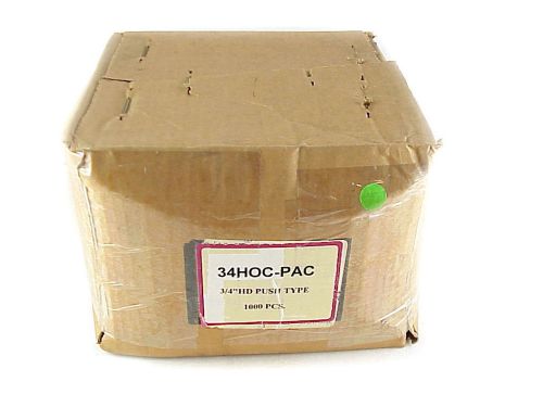 box of 1000 PAC 34 HOC-PAC 3/4&#034; HD Push Type Strapping Seals Full Overlap PT NOS