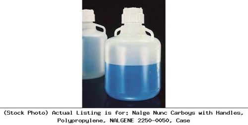 Nalge nunc carboys with handles, polypropylene, nalgene 2250-0050, case for sale