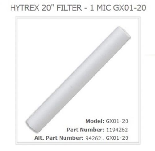 Hytrex 20&#034; sediment depth filter cartridge 01 micron gx01-20 - 1 filter/pack for sale