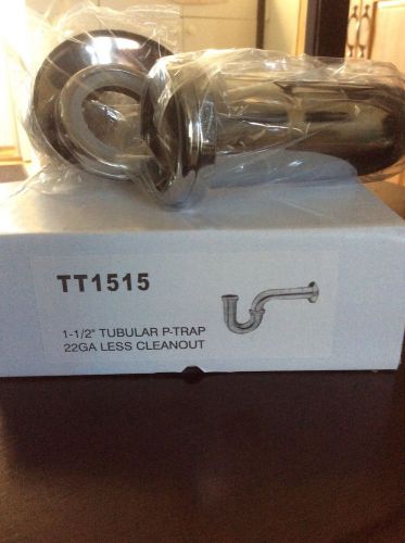 Tubular p-trap1 1/2&#034;  less cleanout brass, chrome finish bnip free shipping!! for sale