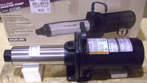 Shur dri booster pump 3/4hp sd-bp75 115v 230v 1ph 60hz multi-stage 13gpm 3/4&#034; for sale