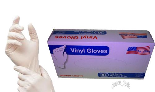 100 Count Vinyl Disposable Gloves Powder Free (Non Latex Nitrile Exam) Size: XL