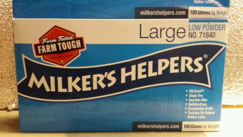 Disposable rubber gloves Large 100 ct Low Powder Mechanic Farmer Milking 2 Boxes