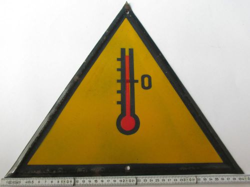 Vintage enamel porcelain tin sign plate signate warning attention  hot heat for sale