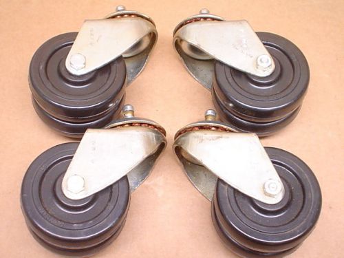 Lot of 4 Payson 20/4 Dual 3&#034;OD Pin Mount Caster Wheels