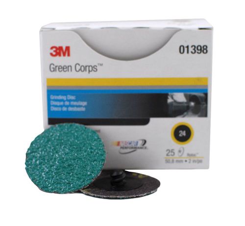 3m™ 1398 green corps™ roloc™ disc, (3m 01398), 2 inch, 24yf, 25 discs per box for sale
