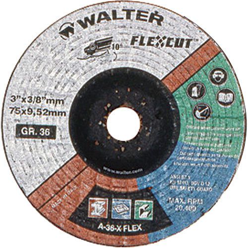 Walter 15L453 4-1/2X5/8-11 Flexcut Spin-On Wheels Type 29, 36 Grit|Pkg.25