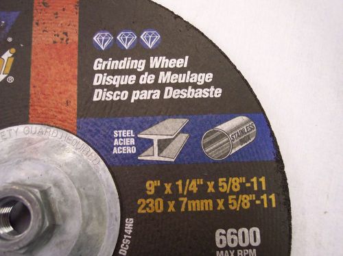 Norton Gemini Grinding Wheel 9&#034; X 1/4&#034; X 5/8-11