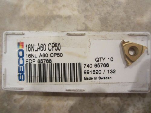 SECO 16NLA60 CP50, Pack of 10 inserts, Brand New In Box