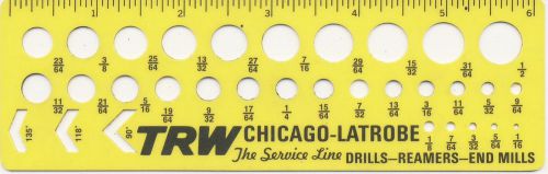 VINTAGE TRW CHICAGO-LATROBE THE SERVICE LINE SIZING - DRILL-REAMERS-END MILLS