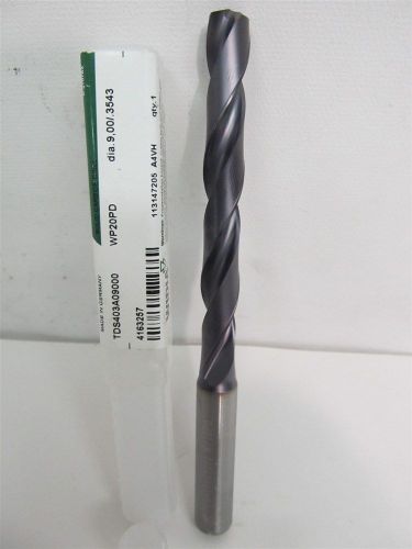 Widia 4163257, tds403ad9000, 9mm, tialn solid carbide drill bit w/ coolant holes for sale