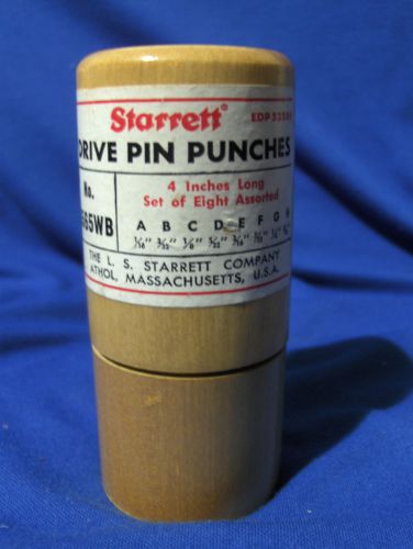 Starrett Drive Pin Punches S565WB Complete Set of 8 NOS UNUSED