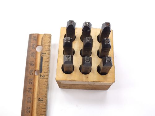 NUMBER PUNCH 9 PIECE SET 1/8&#034; - USA MADE WITH WOOD BOX - STAMP STEEL