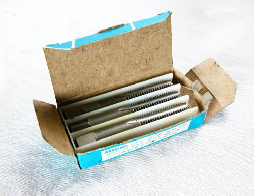 Set of three 3/8-16 nc trw greenfield straight flute taper taps for sale