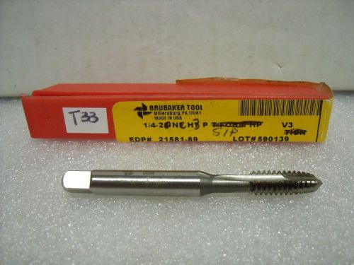 1/4”-28 tap gh3 2 flute spiral point plug brubaker tool hss usa – new –t33 for sale