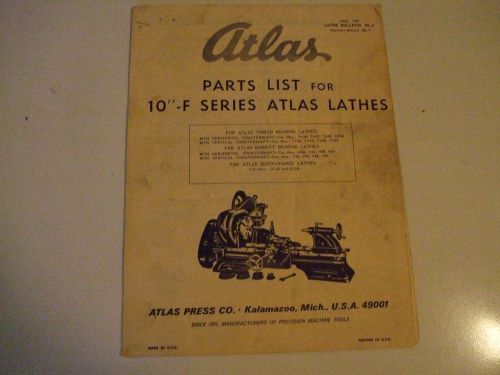 ATLAS LATHE PARTS AND ASSEMBLY  INSTRUCTIONS 10 INCH LATHES