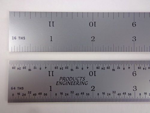Pec usa 24&#034; rigid satin 4r machinist ruler/rule scale 1/8, 1/16, 1/32, 1/64 for sale