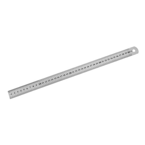 Office Stainless Steel 40cm 16 inches Metric Measuring Straight Ruler