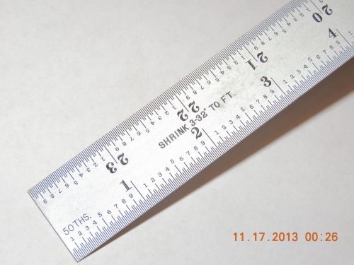 STARRETT SHRINK SCALE RULE 3/32 TO FT. 10THS &amp; 50THS