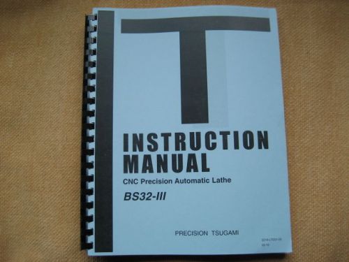Tsugami  Precision Swiss Turn Lathe    BS32-lll    Electrical System Manual