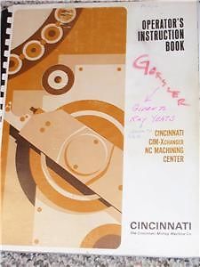 Cincinnati CIM-Xchanger Operator&#039;s Instruction Manual