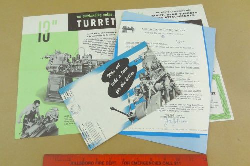1956 1957 1958 SOUTH BEND LATHE WORKS 13&#034; TURRET LATHE BULLETIN ADVERTISEMENT