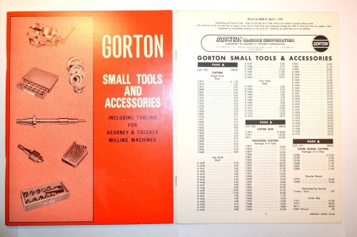 GORTON TOOLS &amp; ACCESSORIES INCLUDING 4  KEARNEY &amp; TRECKER MILLING MACHINE #RR588