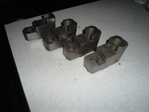 TONGUE AND GROOVE T&amp;G STEEL CHUCK JAWS ,  4 HARD JAWS FOR 10&#034; CHUCK
