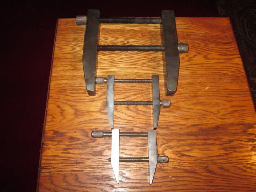 Three vintage parallel clamps 2&#034;,3&#034;, rare 5 inch for sale