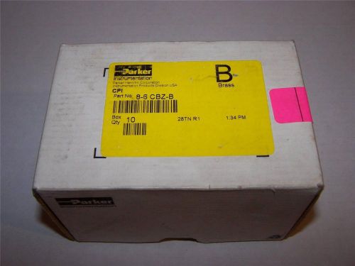 Parker 8-6-cbz-b  male elbow brass 1/2 tube x 3/8 npt new in box lot of 10 for sale